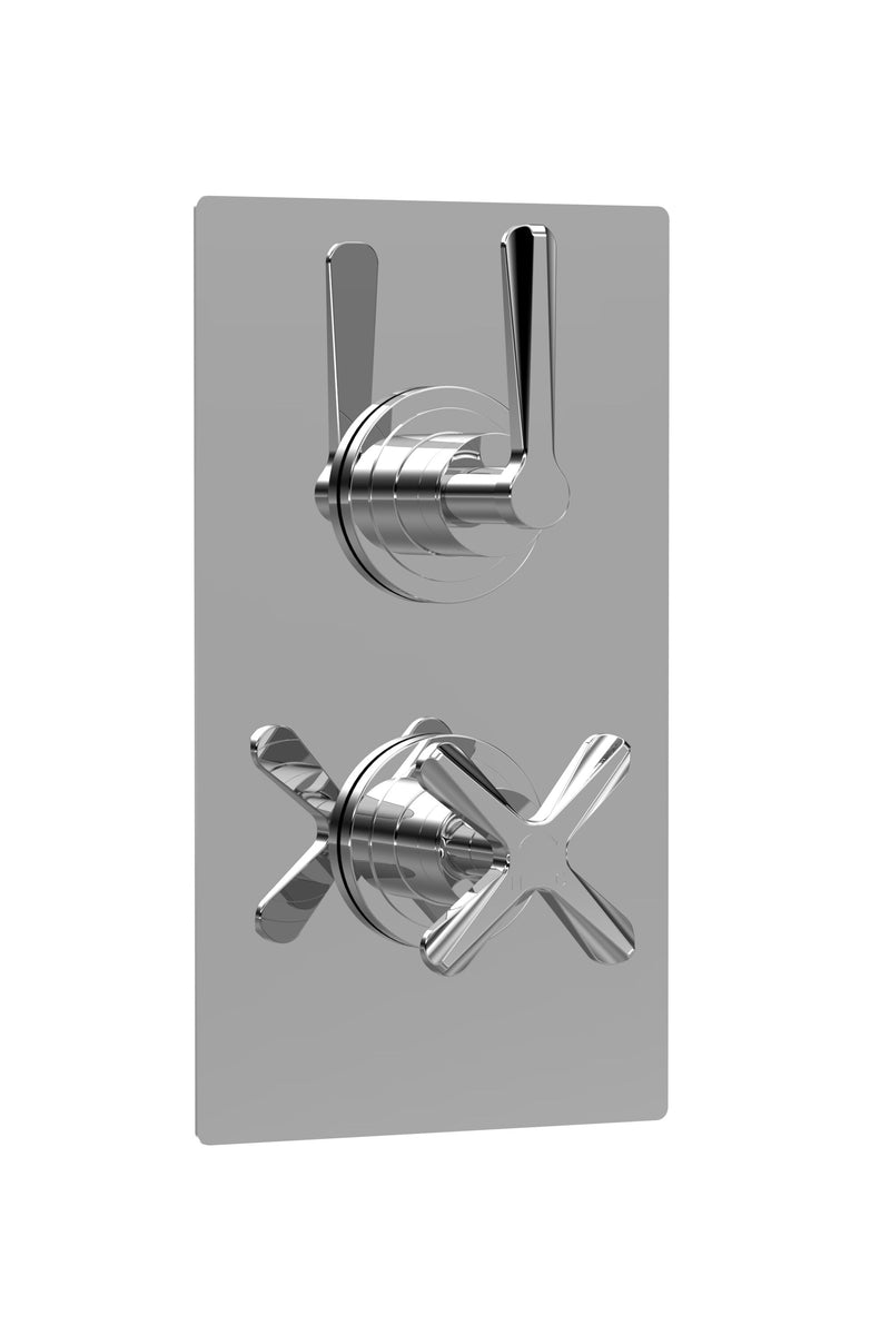 Nuie Aztec Twin Concealed Thermostatic Shower Valve 1 Outlet Chrome CLL3210