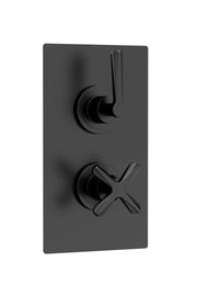Nuie Aztec Twin Concealed Thermostatic Shower Valve 1 Outlet Matt Black CLL4210