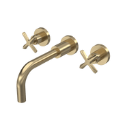 Nuie Aztec Wall Mounted Basin Mixer Brushed Brass CLX817