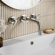 Nuie Aztec Wall Mounted Basin Mixer Chrome lifestyle image