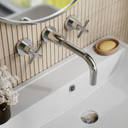 Nuie Aztec Wall Mounted Basin Mixer Chrome lifestyle image