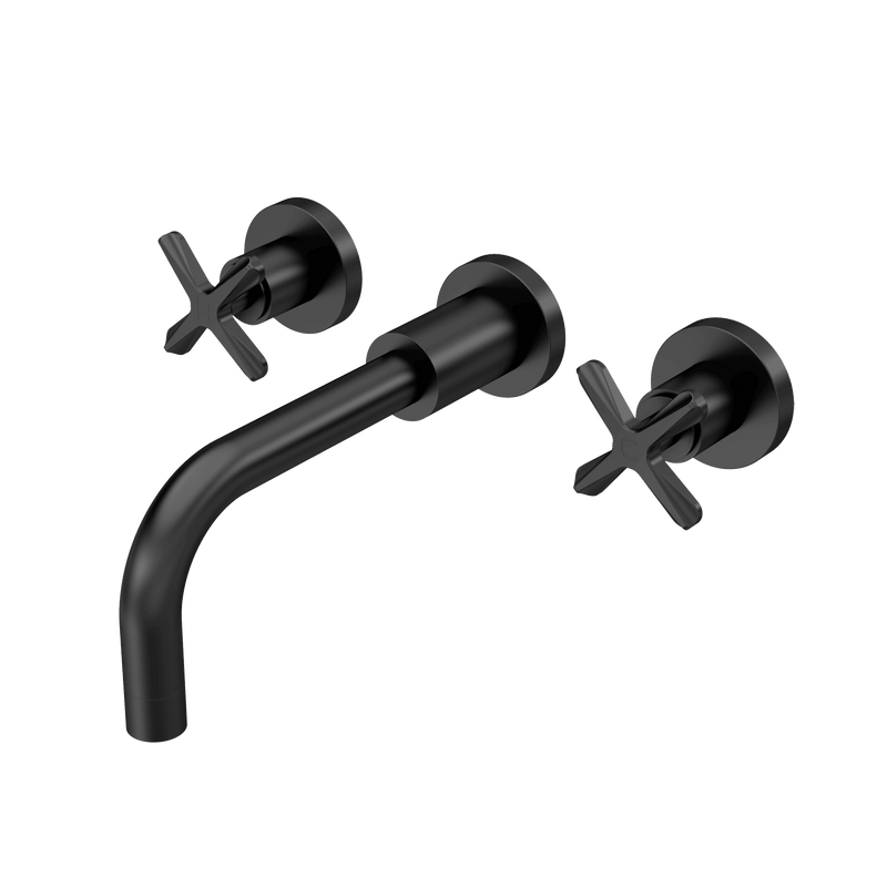 Nuie Aztec Wall Mounted Basin Mixer Matt Black CLX417