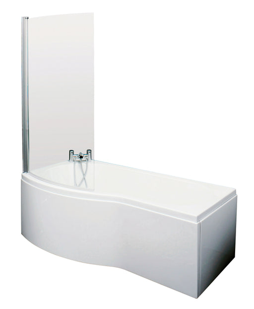Nuie B-Shaped Shower Bath Set with Screen, Panel & Legs (All Sizes) in 1500mm Left Hand (SBATH20)