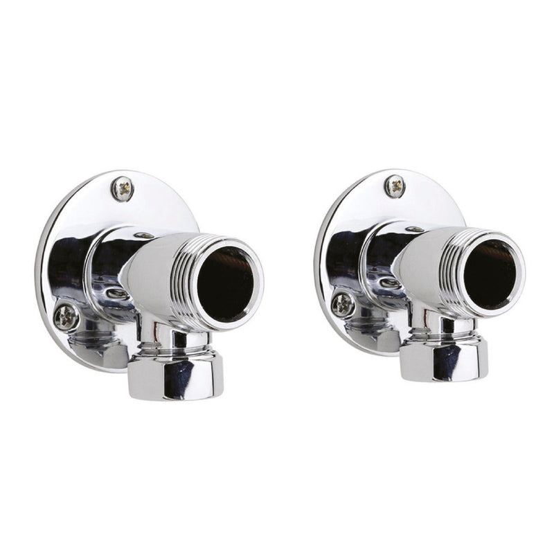 Nuie Backplate Elbow Unions for Bar Shower Valves Chrome (A312)
