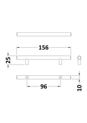 Nuie Bar Furniture Handles (All Sizes) line drawing