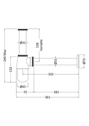 Nuie Basin Waste line drawing