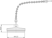 Nuie Bath Plug with Chain Chrome (E315) line drawing