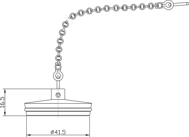Nuie Bath Plug with Chain Chrome (E315) line drawing