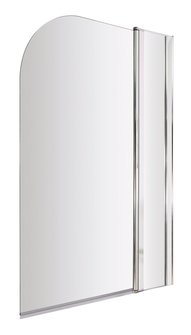 Nuie Chrome Bath Screen with Fixed Panel 1000mm