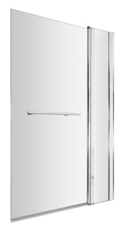 Nuie Chrome Bath Screen with Towel Rail and Fixed Panel 1000mm