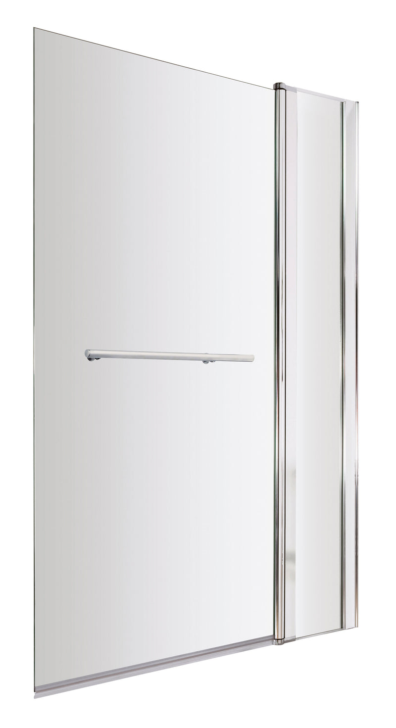 Nuie Chrome Bath Screen with Towel Rail and Fixed Panel 1000mm