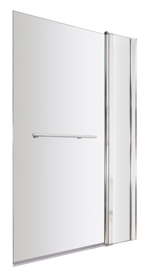 Nuie Chrome Bath Screen with Towel Rail and Fixed Panel 1000mm