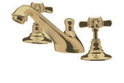 Nuie Beaumont 3 Tap Hole Basin Mixer with Pop Up Waste in brushed brass with crosshead handles (I807X)