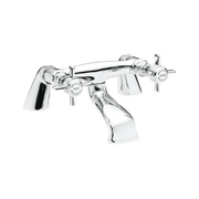 Nuie Beaumont Bath Filler in chrome with crosshead handles (I328X)