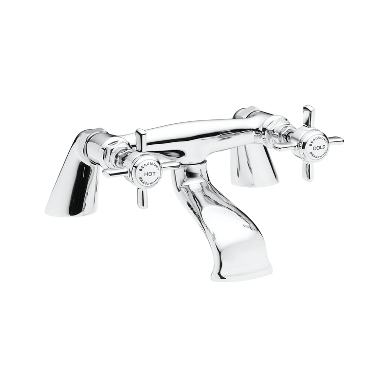 Nuie Beaumont Bath Filler in chrome with crosshead handles (I328X)