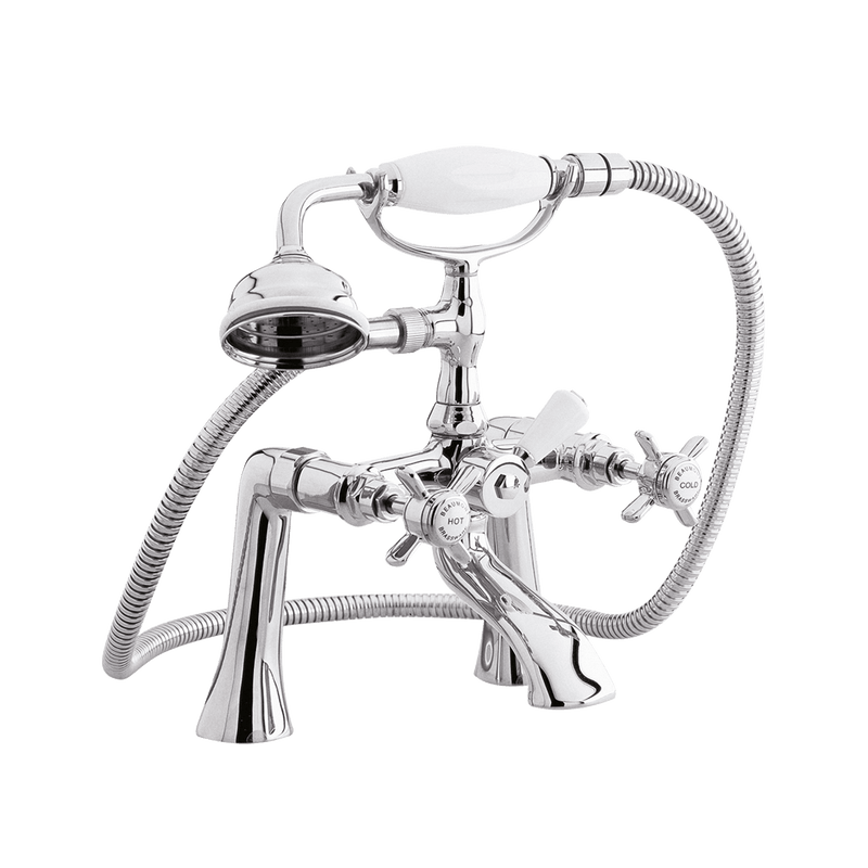 Nuie Beaumont 1/2" Bath Shower Mixer in chrome with crosshead handles (I304X)