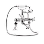 Nuie Beaumont Luxury 3/4" Cranked Bath Shower Mixer in chrome with crosshead handles (I303X)