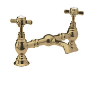 Nuie Beaumont Luxury Basin Mixer in brushed brass with crosshead handles (I815X)