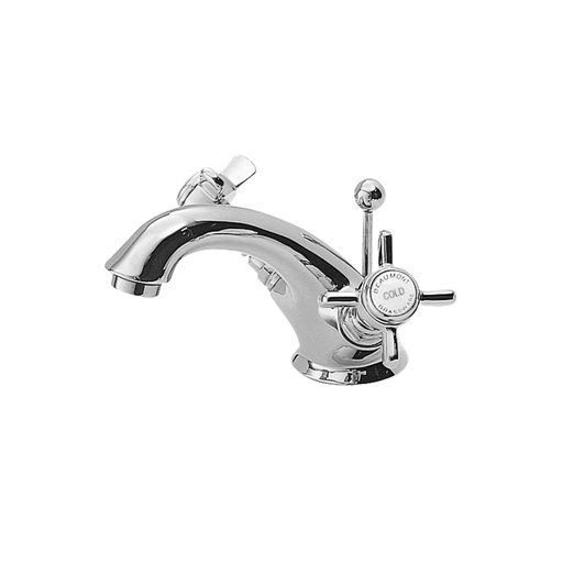 Nuie Beaumont Luxury Mono Basin Mixer with Pop Up Waste in chrome with crosshead handles (I305X)