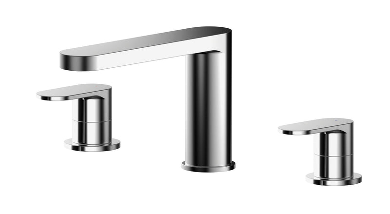 Nuie Binsey 3 Tap Hole Deck Mounted Bath Filler Chrome BIN333