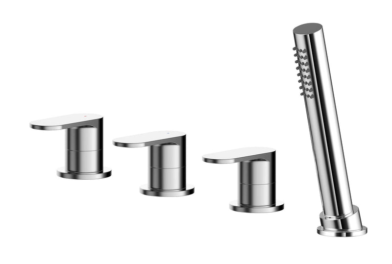 Nuie Binsey 4 Tap Hole Deck Mounted Bath Shower Mixer No Spout Chrome BIN334