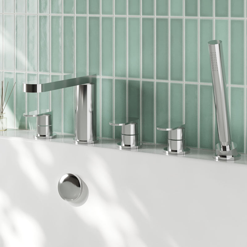Nuie Binsey 5 Tap Hole Deck Mounted Bath Shower Mixer Chrome lifestyle image