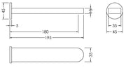 Nuie Binsey Bath Spout Chrome dimensions diagram BIN300