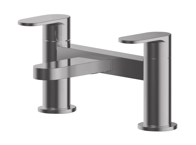 Nuie Binsey Deck Mounted Bath Filler Brushed Pewter BIN703