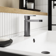 Nuie Binsey Mono Basin Mixer With Push Button Waste Brushed Pewter lifestyle image