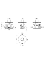 Nuie Binsey Thermostatic Temperature Control Valve Chrome dimensions diagram BINTC11