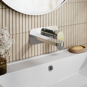 Nuie Binsey Wall Mounted Basin Mixer 2 Tap Hole With Plate Chrome lifestyle image