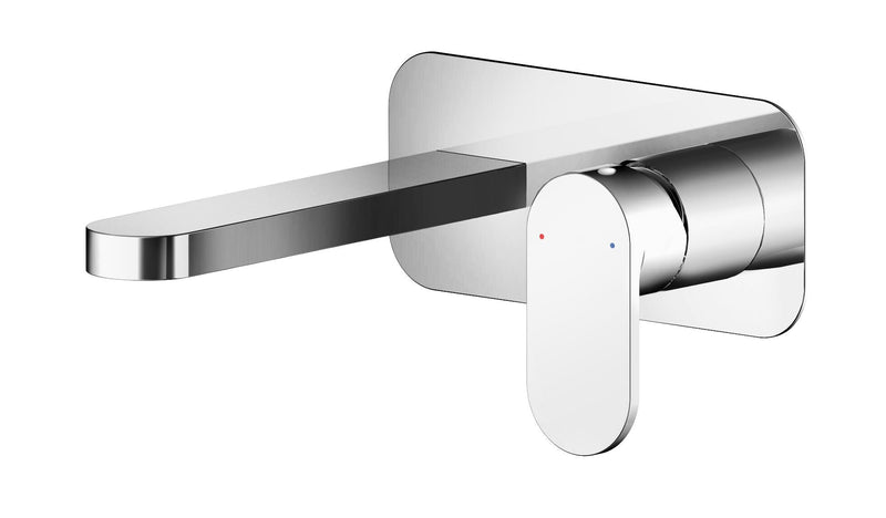 Nuie Binsey Wall Mounted Basin Mixer 2 Tap Hole With Plate Chrome BIN328