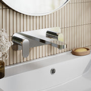 Nuie Binsey Wall Mounted Basin Mixer 3 Tap Hole With Plate Chrome lifestyle image