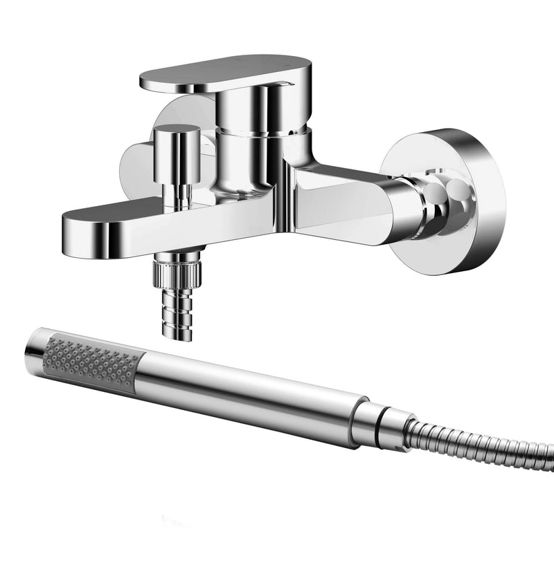 Nuie Binsey Wall Mounted Bath Shower Mixer with Kit Chrome BIN316
