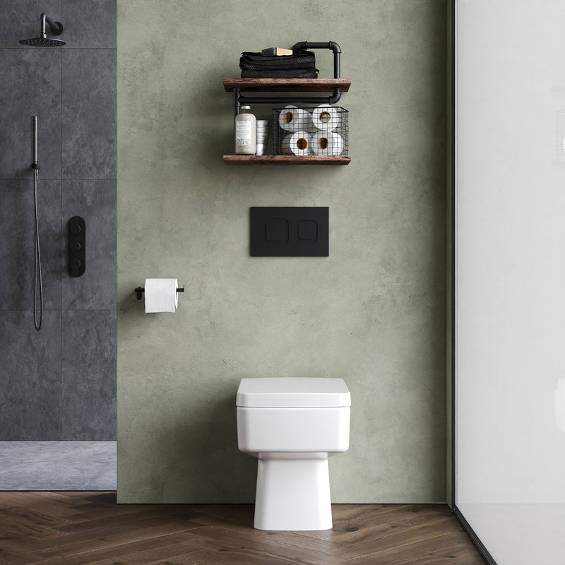 Nuie Bliss square back to wall toilet pan in a contemporary bathroom