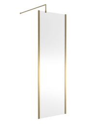 Nuie Brushed Brass Offset Wetroom Screen 1950mm - 700mm