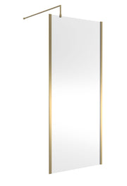 Nuie Brushed Brass Offset Wetroom Screen 1950mm - 900mm