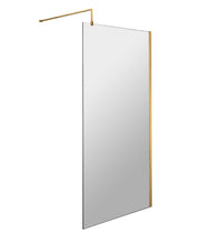 Nuie Brushed Brass Wetroom Screen 1950mm - 900mm