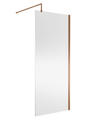 Nuie Brushed Bronze Wetroom Screen with Support Bar - 900mm