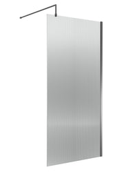 Nuie Brushed Pewter Fluted Wetroom Screen - 1000mm