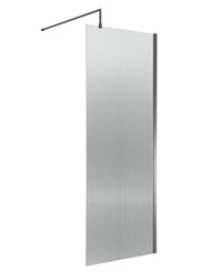 Nuie Brushed Pewter Fluted Wetroom Screen - 800mm