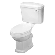 Nuie Carlton traditional 470mm close coupled toilet with soft close seat in white