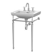 Nuie Carlton 530mm 3 tap hole traditional ceramic basin with washstand in white