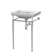 Nuie Carlton 530mm no tap hole traditional ceramic basin with washstand in white