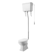 Nuie Carlton traditional high level toilet pan cistern and flush pipe kit in white
