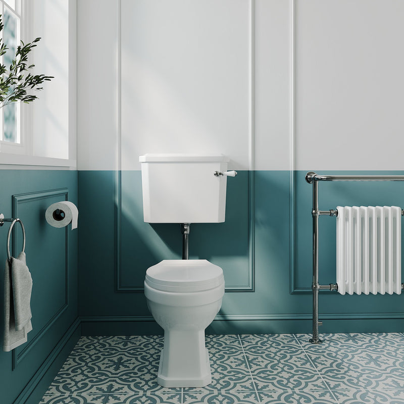 Nuie Carlton traditional low level toilet in a period style bathroom