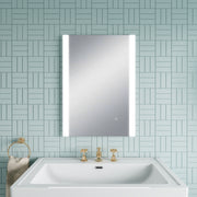Nuie Castor 500x700mm ambient LED touch sensor mirror in a contemporary bathroom