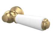 Nuie Ceramic WC Lever in White & Brushed Brass (E870)