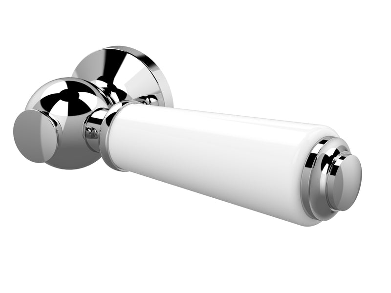 Nuie Ceramic WC Lever in White & Chrome (E370)