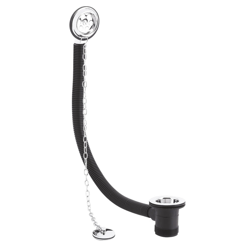 Nuie Chrome Retainer Plug & Link Chain Bath Waste with Overflow (E348)
